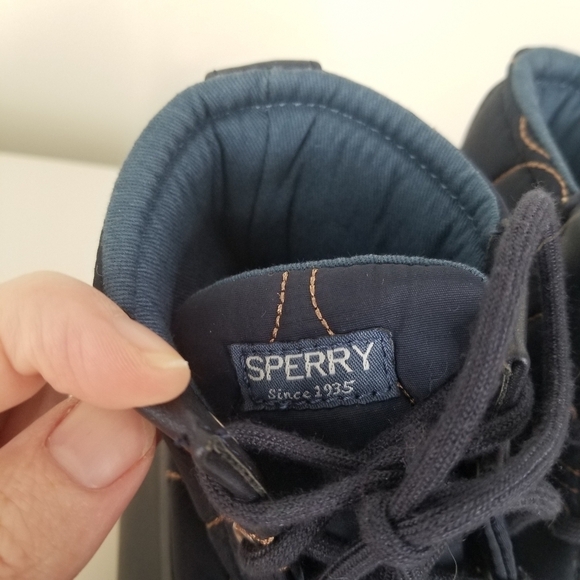 Sperry Navy Gold Quilted Port Boot Size 1M Girls Youth - Picture 2 of 9